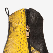 Load image into Gallery viewer, The Saturn Yellow Pythn Leather Block Heel Women Boot
