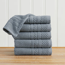 Load image into Gallery viewer, 100% Cotton Checkered Jacquard Bath Towel Set - Giuliana Collection