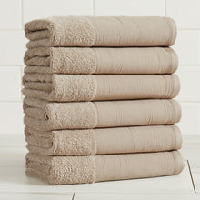 Load image into Gallery viewer, Cotton Linen-Like Border 6-Piece Towel Set - Priya Collection