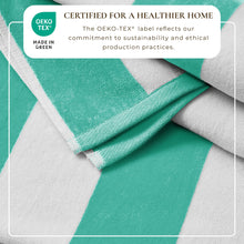 Load image into Gallery viewer, Cotton Velour Cabana Stripe Beach Towel - Novia Collection