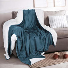 Load image into Gallery viewer, Velvet Plush Sherpa Bed Blanket - Sherpa Fleece Collection