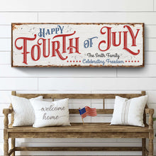 Load image into Gallery viewer, Happy 4th of July Personalized Sign