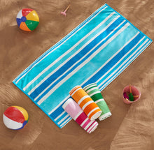 Load image into Gallery viewer, Cotton Velour Cabana Stripe Beach Towel - Novia Collection