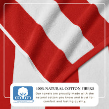 Load image into Gallery viewer, Cotton Velour Cabana Stripe Beach Towel - Novia Collection