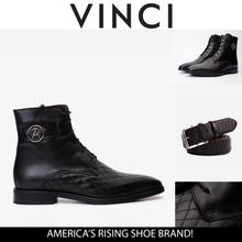 Load image into Gallery viewer, The Zeus Black Leather Lace-Up Men Boot with a Zipper