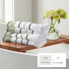 Load image into Gallery viewer, Decorative Cotton Stripe Bath Towel Set - Noelle Collection