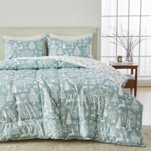 Load image into Gallery viewer, Reversible Christmas Comforter and Sham Set - Holiday / Lodge Odette Collection